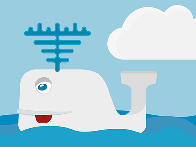 Val cloud illustration illustrator ocean splash swimming water whale