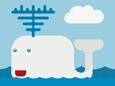 Val cloud illustration illustrator ocean splash swimming water waves whale