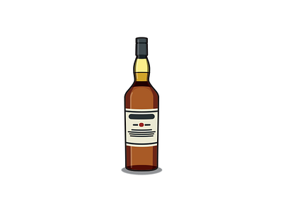 Caol Ila alcohol bottle drink icon illustration vector whiskey whisky
