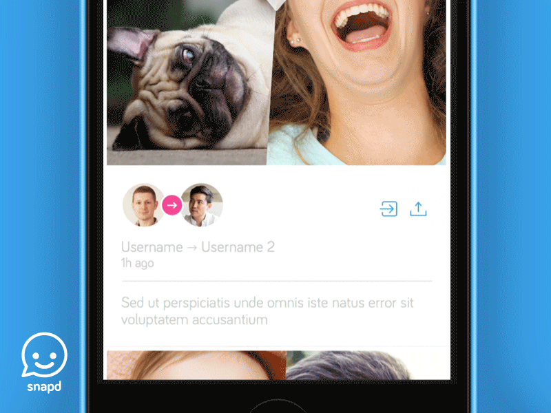 Snapd Share animate animation app mobile pixate snapd ui