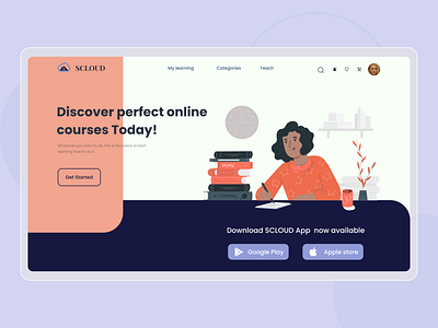 Scloud-EdTech Website branding clean design design edtech education illustration minimal simple ui website