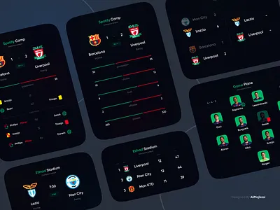 Live Score alimajlessi app barcelona component dark design flat football glass live score minimal mobile motion graphics oniex score sport trending ui ui kit ux