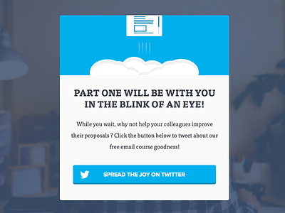 Twitter share modal blue modal proposals share signup social twitter viral