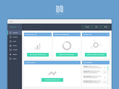 Dashboard Empty States app dashboard empty state nusii saas ui ux