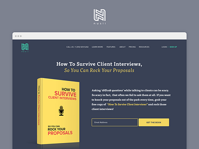 Survive Client Interviews [book] book form landing page nusii web design