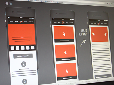 Responsive Mobile Wireframes adaptive branding gestures iphone minimal mobile mockup responsive web website wireframe wireframes