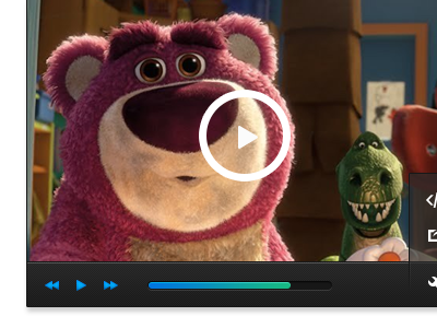 Video Player Skins flat interface minimal play player ui video video player