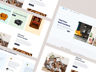 Home Furniture E-commerce Landing Page design typography ui ux