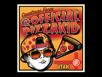 Greetings From Official Pizza Kid greeting illustration officialpizzakid pizza pizza kid vector