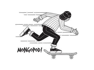 MongoPod art doodle draw illustration mongo mongopod skateboarder skater sketch