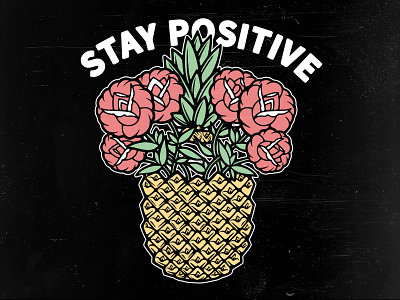Floral Pineapple floral fruit pineapple stay positive tropical