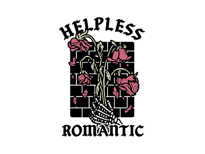 Helpless Romantic apple pencil brick dead floral flowers helpless romantic illustration illustrator ipad procreate roses skeleton