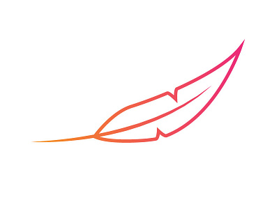 Feather birds feather gradient illustrator orange outline pink simple