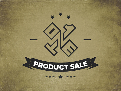 One Product Sale Logo brand branding logo one one product sale ops product retro sale star texture