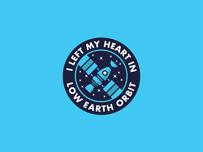 LEO aerospace blue circle graphic design icon illustration logo mark nasa orbit patch satellite space vector