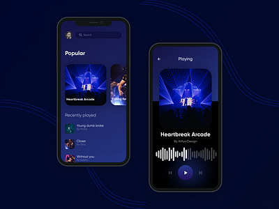 Music App app design product design ui ux