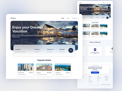 Hotel Booking page animation app design product design ui ux web