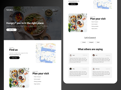 Restaurant Website Design - Tahini&Co animation app branding design illustration product design restaurant ui ux web