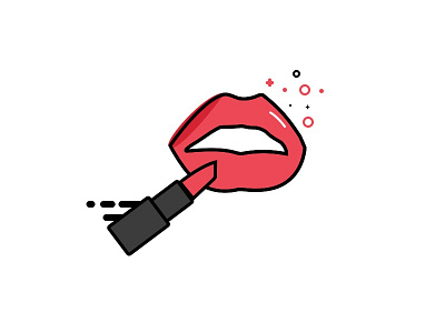Lipstick debut icon illustration line lineart lips lipstick mac vector