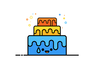 Birthday Cake (MBE style) birthday cake colourful illustration mbe