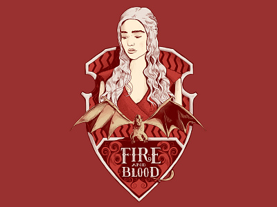 Fire and Blood blood coat daenerys dragon fire game of thrones got shield targaryen winter is coming