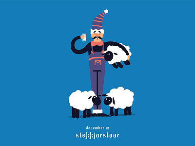 1 – Stekkjarstaur art character christmas design iceland illustration jolasveinar night nordic santa santaclaus vector