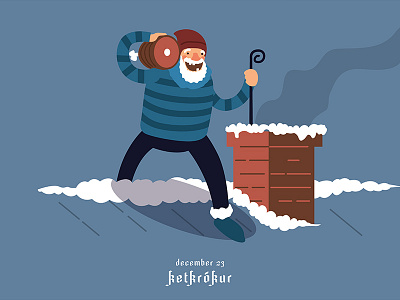 12 – Ketkrókur art character chimney christmas design iceland illustration jolasveinar night nordic santa vector