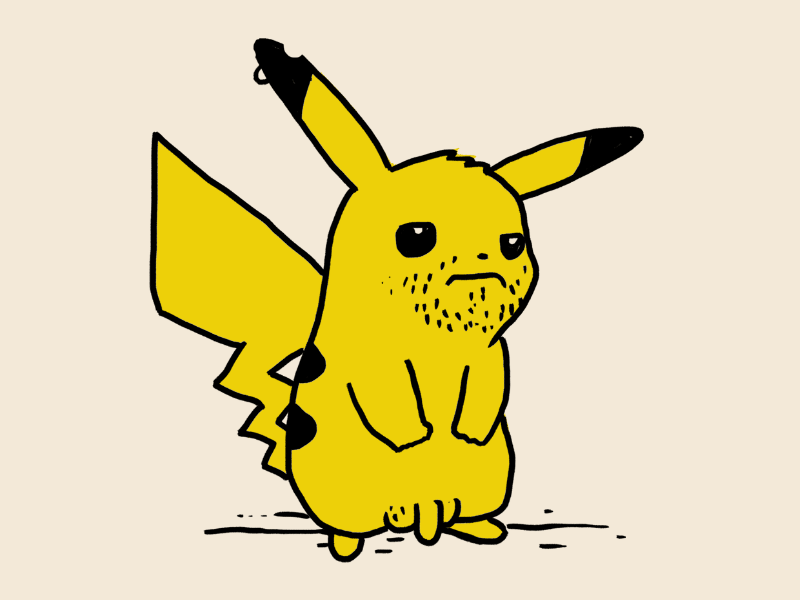 Pika Pika hangover old pikachu pokemon pokemon go shabby yellow