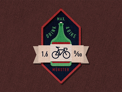 Münster Badge 3 badge beer bike city cycling drink home münster patch retro vector vintage