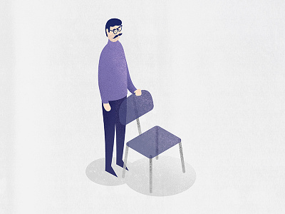 Have a seat blue character design flat graphic illustration isometric man office people texture vector