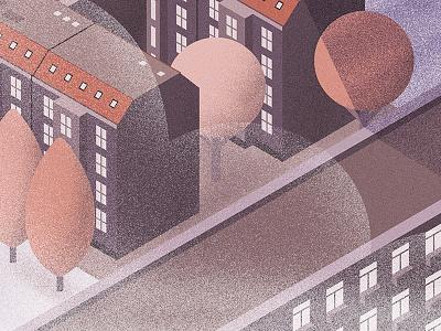 Over the Tops — Detail 1 city grain house illustration illustrator iso isometric street texture town vector