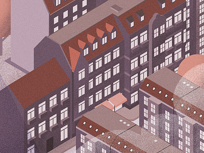 Over the Tops — Detail 3 city grain house illustration illustrator iso isometric street texture town vector