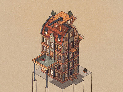 Housing 3.0 architecture art design drawing editorial graphic house illustration illustrator isometric isometric art isometry print procreate sketch sketchbook summer surreal vector vector art