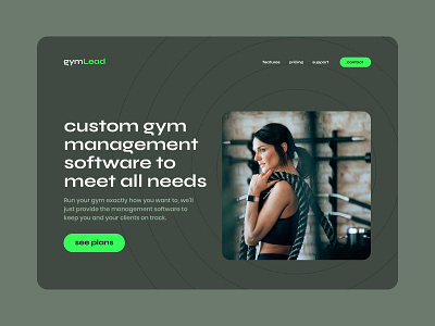 GymLead - Gym management software concept design homepage homepage design ui ux web design