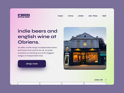 O'briens Website Concept drinks alcohol brewery beer cafe beer shop beer homepage design homepage design web design ux ui