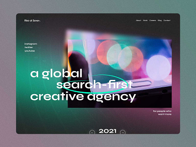 Website concept for Rise at Seven agency branding design homepage homepage design ui ux web design