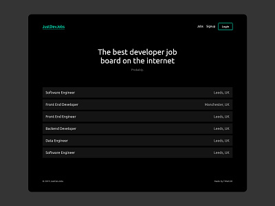 JustDevJobs Homepage