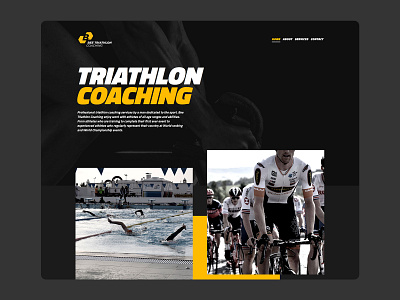 Bee Triathlon Coaching Homepage dark dark mode design fitness homepage homepage design triathlon ui ux web design