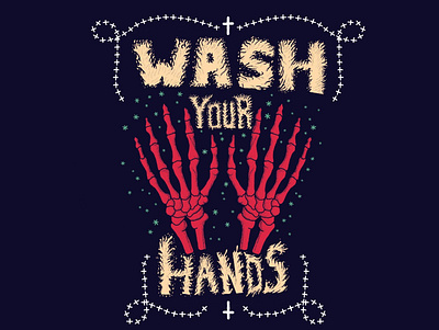 Wash your hands hand drawn lettering procreate type