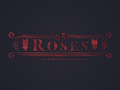 65 Roses - Progress branding cf cystic fibrosis design icon line logo monoline red rose test thick