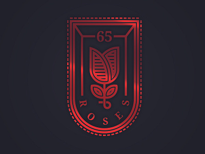 65 Roses - Progress - Pin / Badge branding cystic fibrosis design icon line logo logo design monoline red rose test thick