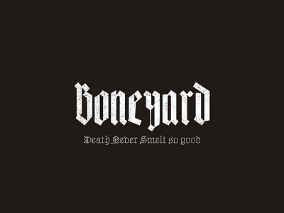 Boneyard black blackletter bone gothic