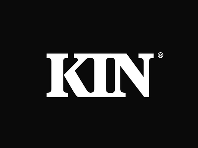 Kin black branding design dublin logo minimal type