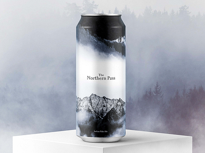 The Northern Pass beer craft label minimal mountains packaging type