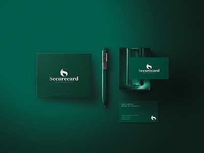 SecureCard available freelance green logo monogram science type