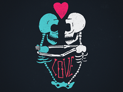 Love design grim pen skull