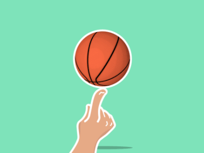 Basketball Spin animated animation balance ball basketball clean gif hand illustration simple