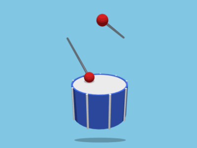 Drum Drum Drum animated animation bang blue clean drum gif rhythm simple sticks