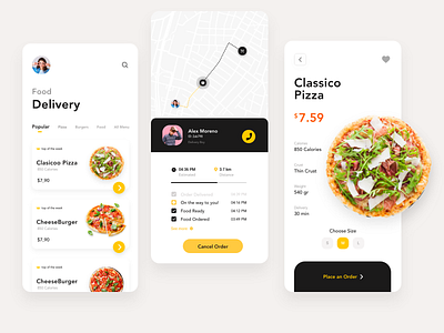 Food Delivery - Mobile App app burger clean creative fresh illustration interface meal minimal restaurant ui ux
