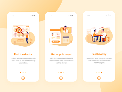 Medicine Mobile App Onboarding animation appointment clean creative dashboard doctor health app illustration interface json medical medicine minimal move onboarding online doctor python search ui welcome